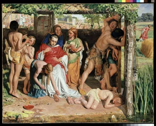 A Converted British Family Sheltering a Christian Missionary from the Persecution of the Druids, 1850