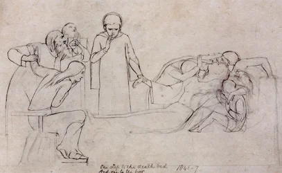 Studies for the Figures of the Doctor, Mourners and Minerva, 1846