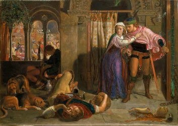 The flight of Madeline and Porphyro during the drunkenness attending the revelry (The Eve of St. Agnes)
