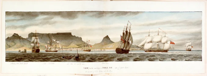 Squadron of Ships from the Anchorage in Table Bay, Cape of Good Hope, Late 18th Century to Early 19th Century