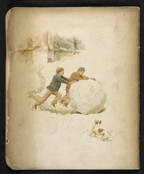 Children and a snowball. The Holiday Train: a song of 