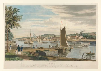 Troy. Taken from the west bank of the Hudson, in front of the United States Arsenal.