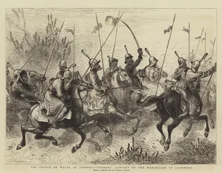 The Prince of Wales at Jummoo, Charge! Lancers of the Maharajah of Cashmere