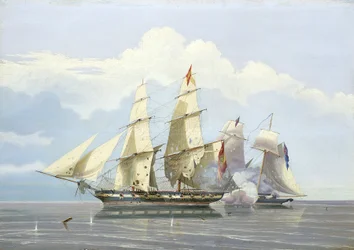 The capture of the Spanish slave trading ship 