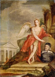 The Genius of Architecture Holding a Portrait of Inigo Jones, 18th century