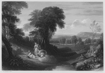 The Birth of Belphoebe and Amorett, from the picture in the Royal Collection