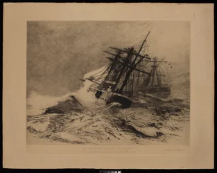 Escape of H.M.S. Calliope From Apia Harbour Samoa, on the 16th of March 1889