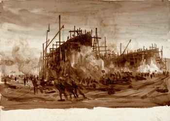 Iron ships on the stocks