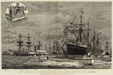 Some Vessels of the Evolutionary Fleet, under Admiral Sir G Hornby