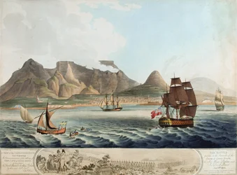 A View of the Cape of Good Hope...The Battle previous to the Surrender...8th January 1806
