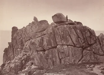 The Logan Rock, South Coast of Cornwall, 1860s