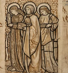 Three Marys at the Sepulchre (Design for Stained Glass)