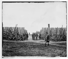 Rear Entrance of Fort Corcoran atop Arlington Heights, Virginia, winter c.1862