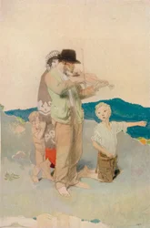 The Fiddler, Study for Central Group in the Wayside Wedding, c. 1923