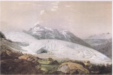 View of Mount Furka with the Rhone Glacier