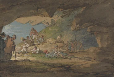 A Cave in Sunlight, with Figures