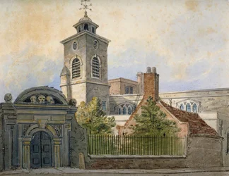 View of the Church of St Olave, Hart Street, from Seething Lane, City of London, 1815