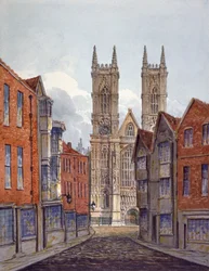 View of the west end of Westminster Abbey, looking from Tothill Street, London