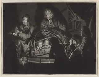 A Philosopher Giving a Lecture in the Orrery, after Joseph Wright of Derby