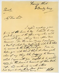 Letter from William Pitt The Younger, October 1790