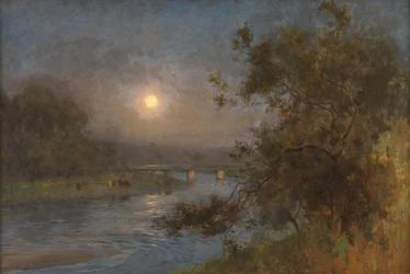 As Twilight Fades beneath the Moon away