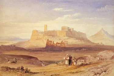 View of Athens with the Acropolis and the Odeon of Herodes Atticus