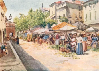 The Vegetable Market, Nice, looking West