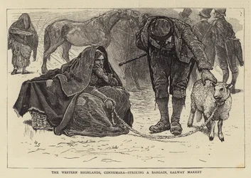 The Western Highlands, Connemara, striking a Bargain, Galway Market