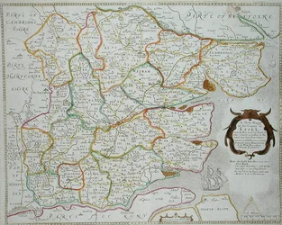 A New Mapp of the County of Essex, published by Henry Overton
