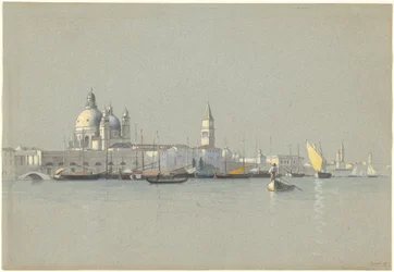 View across the Giudecca Canal toward the Salute and the Campanile of San Marco