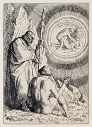 Michael Sets before Adam a Vision from Paradise Lost by John Milton, Illustration by William Strang