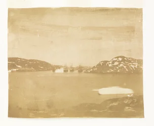 A View Across a Bay Towards the Franklin Search Ships Under Captain Belcher