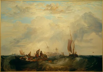 Entrance of the Meuse: Orange-Merchant on the Bar, Going to Pieces