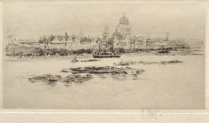 The Thames from Waterloo - A View towards St. Paul