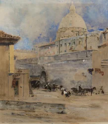 The Vatican: the Holy Office and the Dome of St Peters, Rome