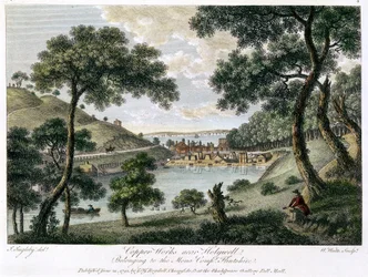 Copperworks near Holywell, Flintshire, Wales owned by the Mona Company, 1792