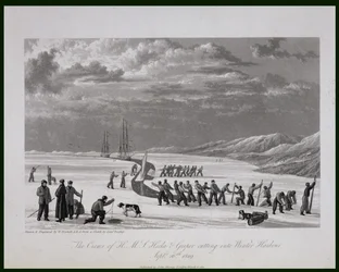 The Crews of H.M.S. Hecla and Griper Cutting into Winter Harbour, September 26th 1819, from 