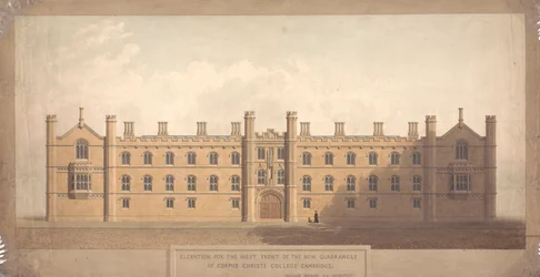Elevation for the West Front of the New Quadrangle of Corpus Christi College, Cambridge