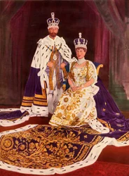 Their Majesties King George V and Queen Mary in their coronation robes, 1911, 1951
