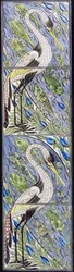 Four Tiles Depicting Fishing Birds