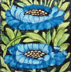 Tile with floral design