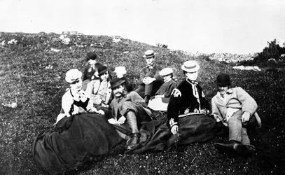 A Victorian Walking Party, c.1860-80