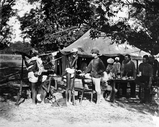 Native Shikaries bring news of a Tiger, c.1870s