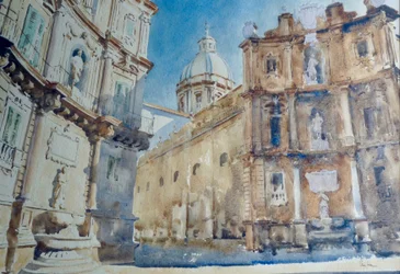572 Late afternoon shadows - Palermo, Quattro Canti