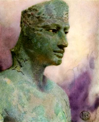 Head of a Bronze Statue of Pepy I, Ancient Egyptian Pharaoh, 24th-23rd century BC, 1926