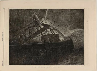 At Sea—Signalling a Passing Steamer