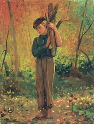 Boy Holding Logs, 1873