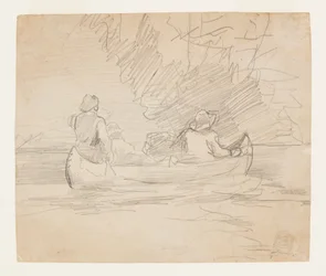 Canoe with Three Men