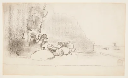 Children Playing at the Seaside, Cullercoats, England