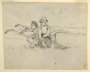 Boy and Girl Seated on a Plough, 1879